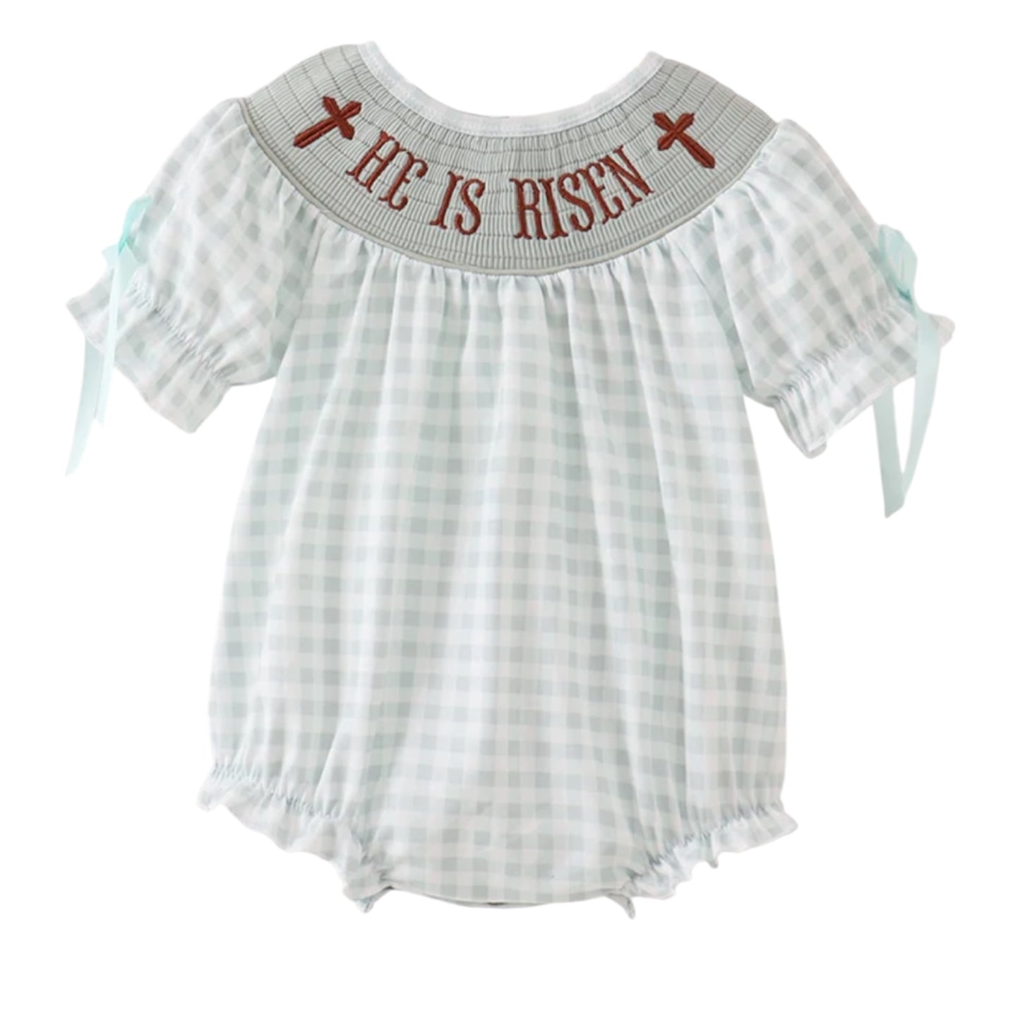 “He is Risen” Gingham Bubble