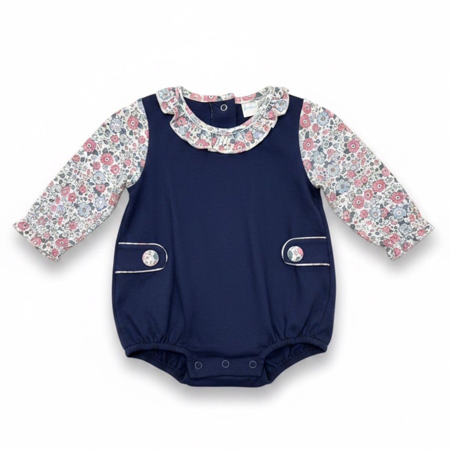 Jumping Jolly Navy Floral Bubble