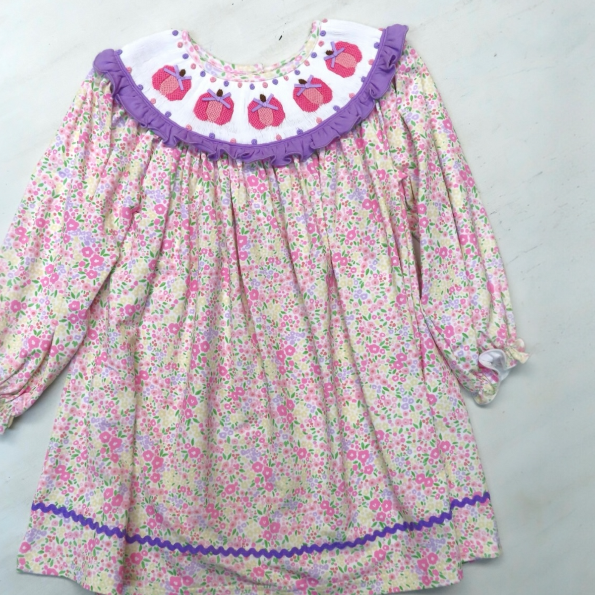 Smocked Pink Pumpkin Dress