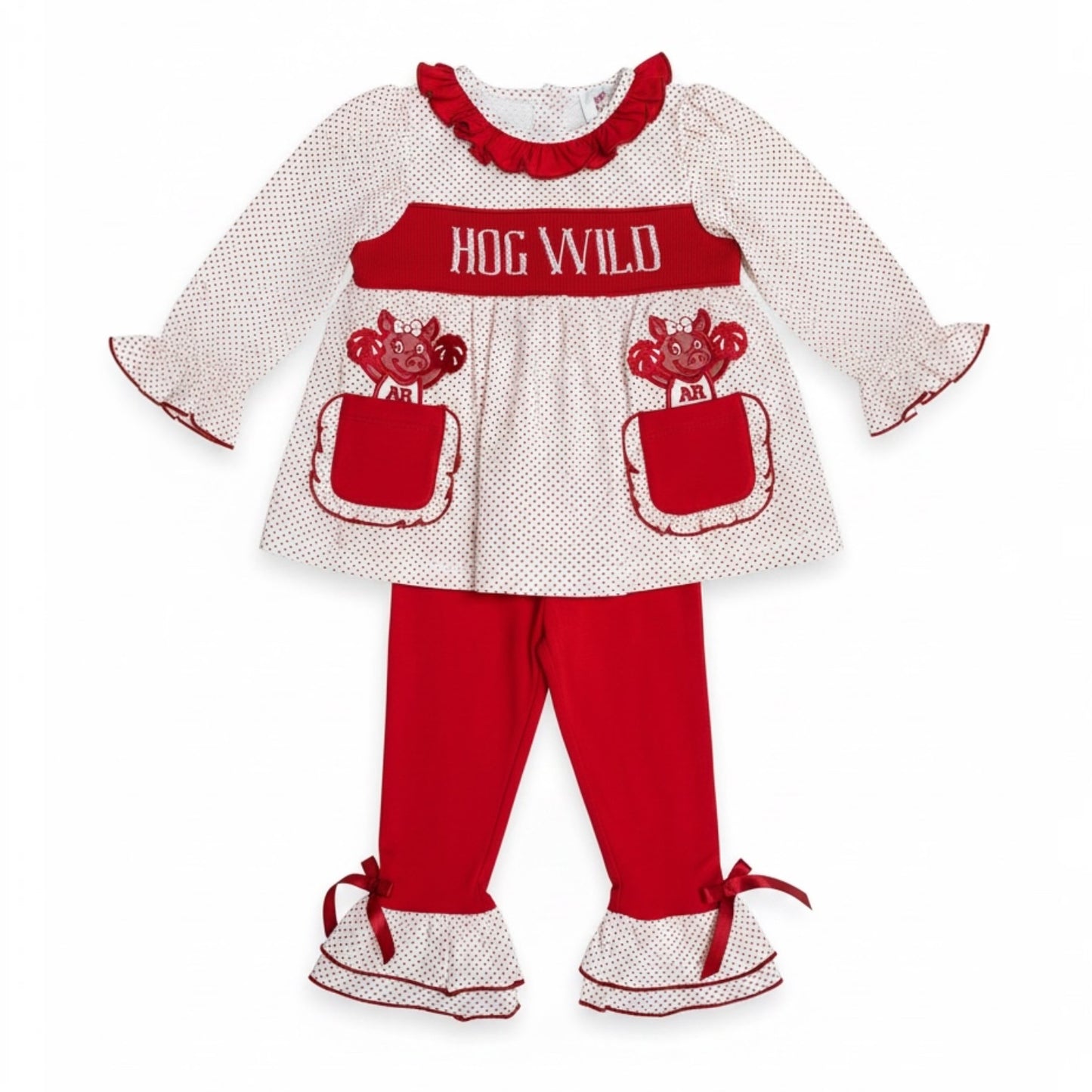Smocked “Hog Wild” Girl Set