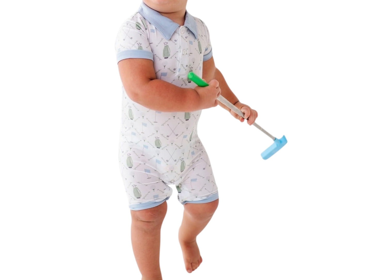 Kiki and Lulu Blue Dressed to the Tee Collared Shorties