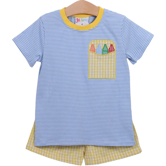 Jellybean Crayon Pocket Short Set