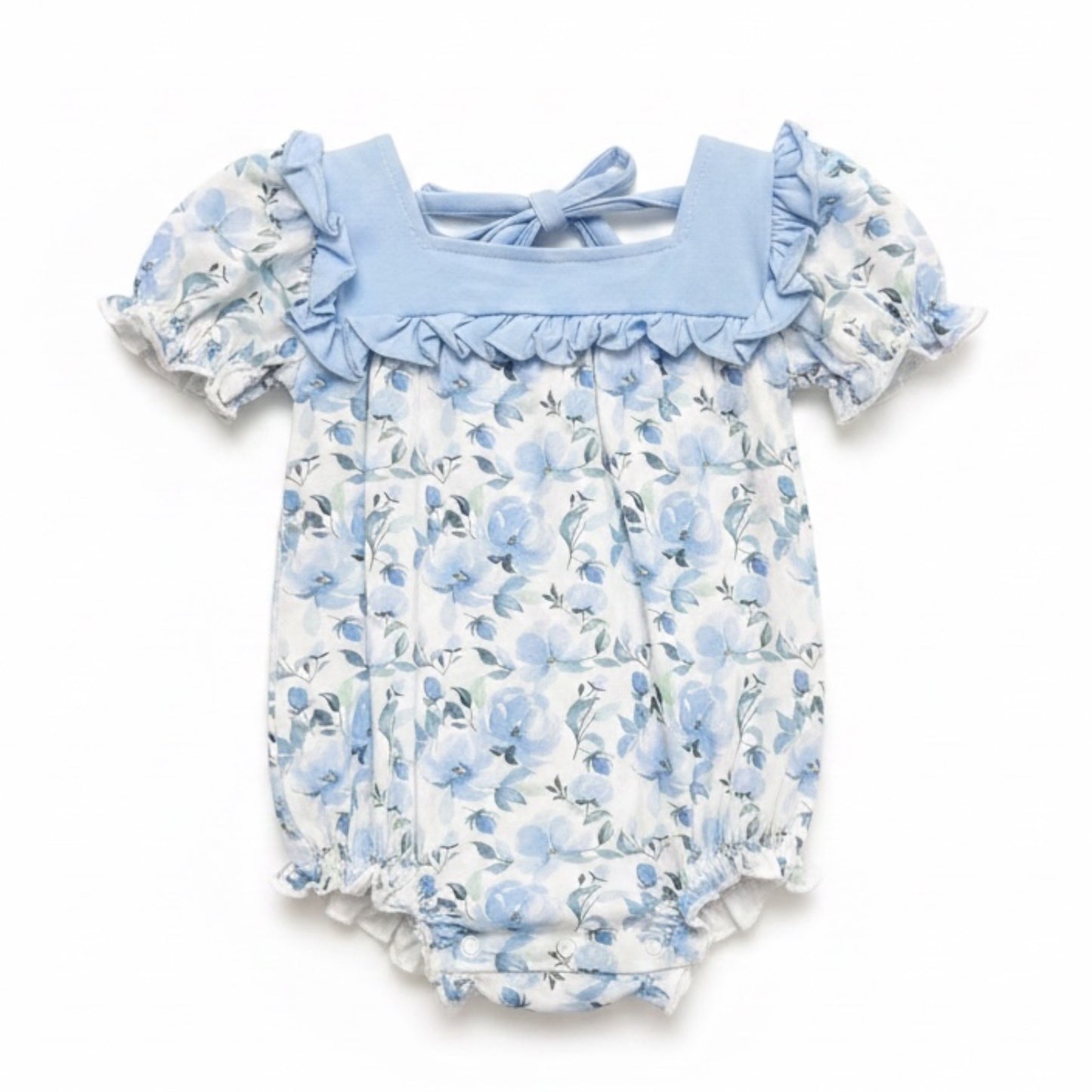 Blue Blooms Ruffle Bubble