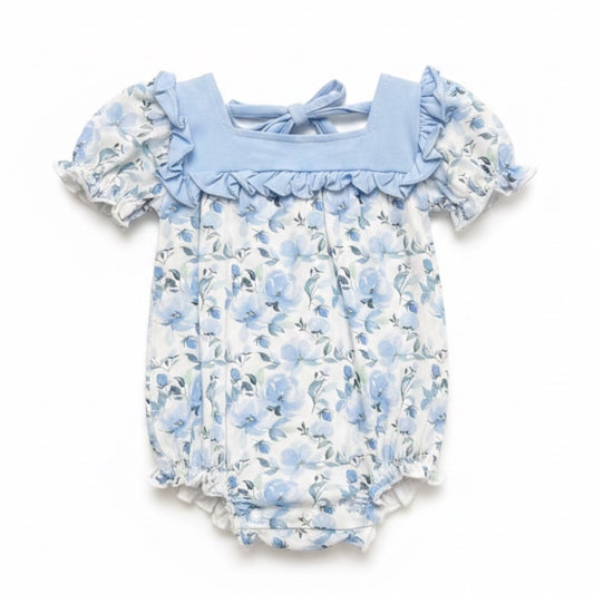 Blue Blooms Ruffle Bubble