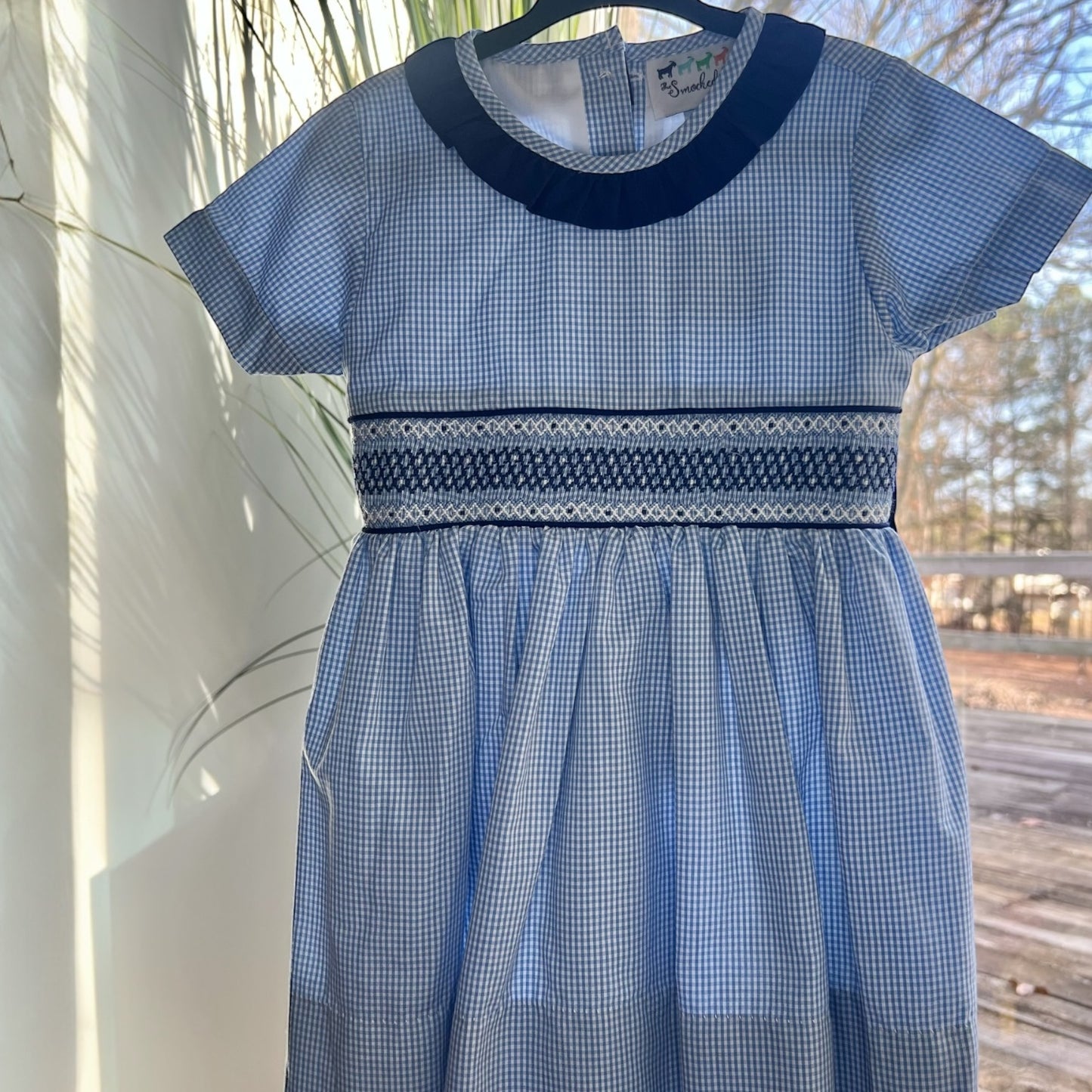 Hand Smocked Blue Dress