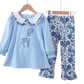 Embroidery Reindeer Two-Piece Girls Set