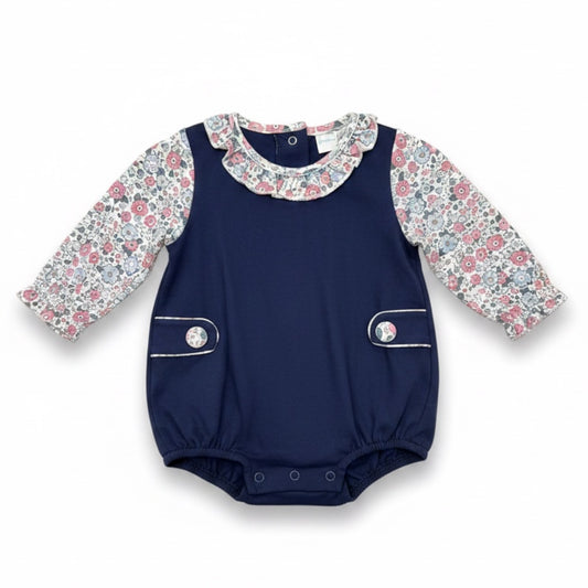 Jumping Jolly Navy Floral Bubble