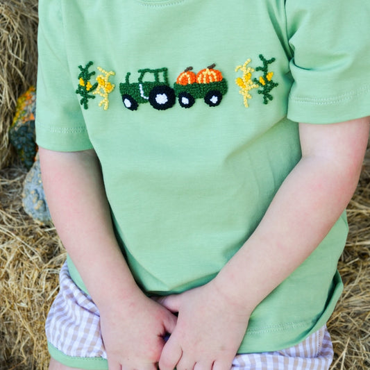 French Knot Tractor Two-Piece Short Set