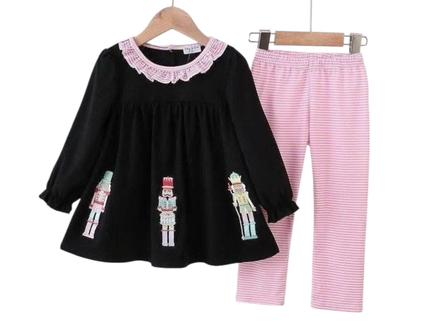 Pink Striped Nutcracker Pants Set