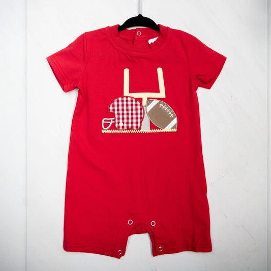 Red Game Day Romper