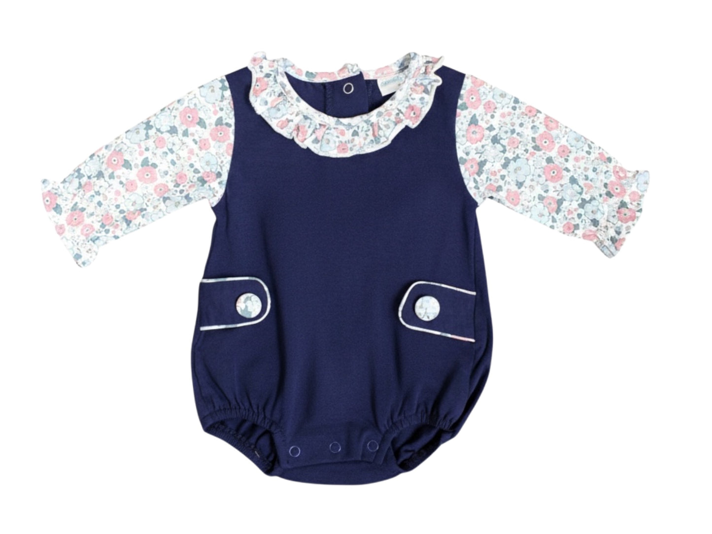 Jumping Jolly Navy Floral Bubble