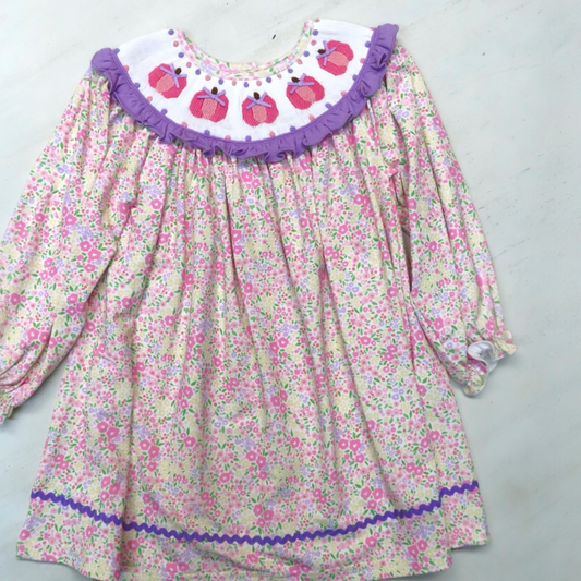 Smocked Pink Pumpkin Dress