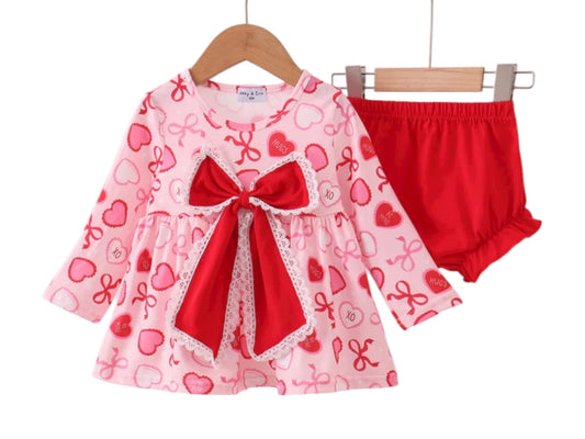 Red Bow Bloomer Set
