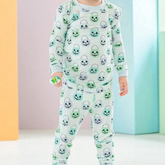 Poppy Kids Green Halloween Bamboo Set