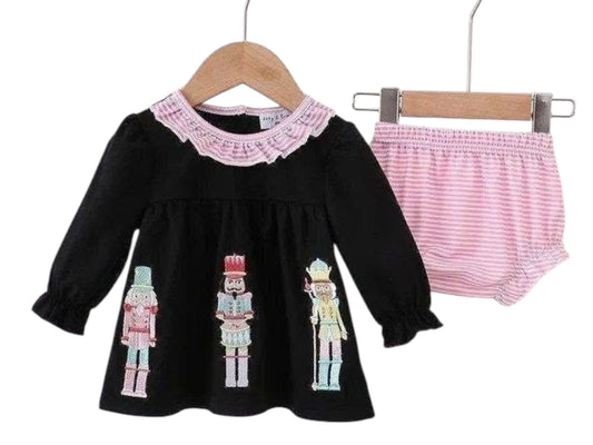 Pink Striped Nutcracker Bloomer Set
