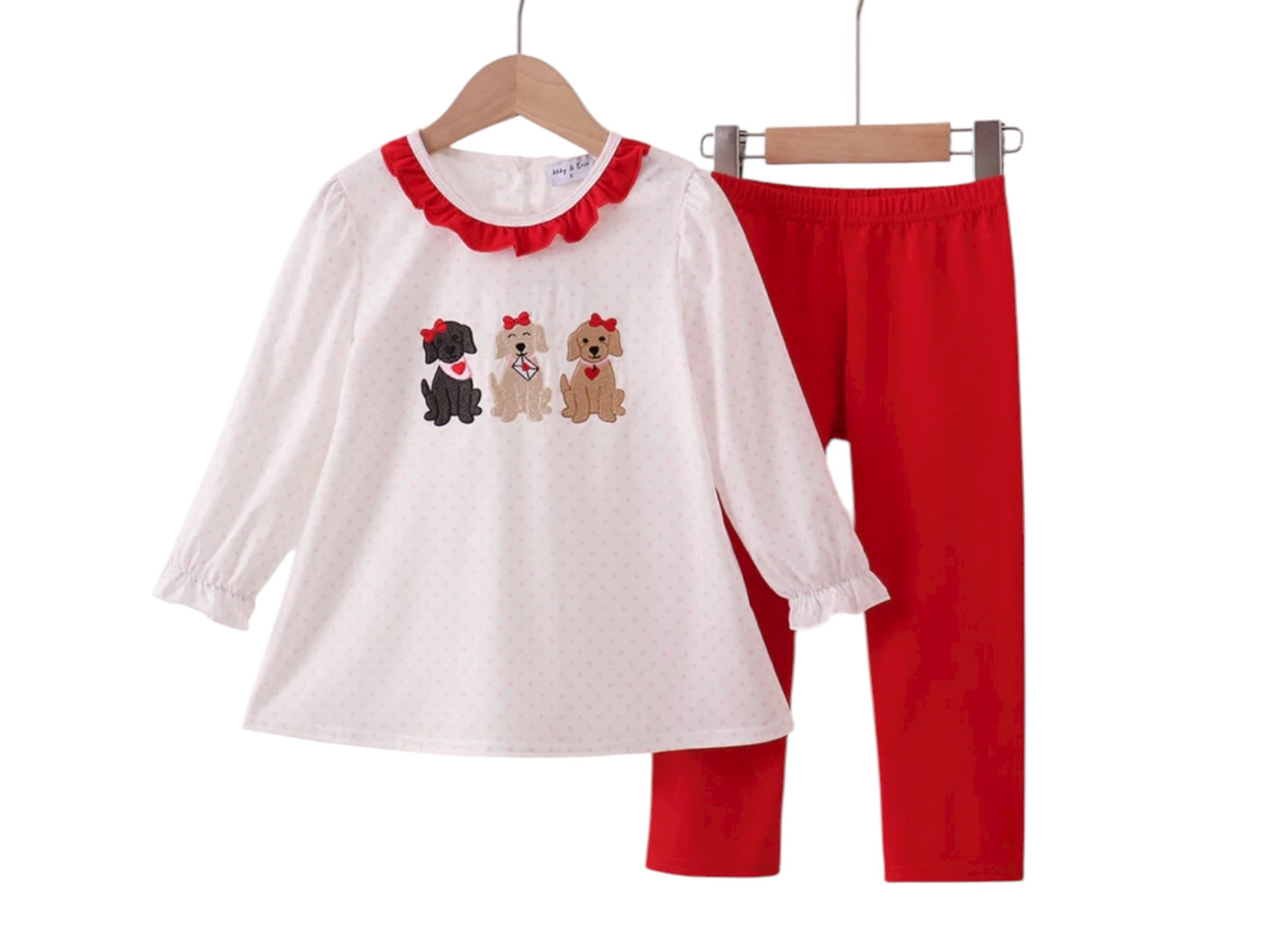 Puppy Ruffle Pants Set
