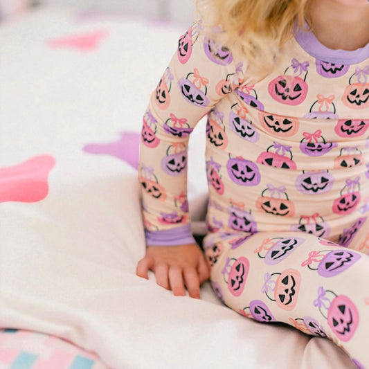 Poppy Kids Pink Halloween Bamboo Set