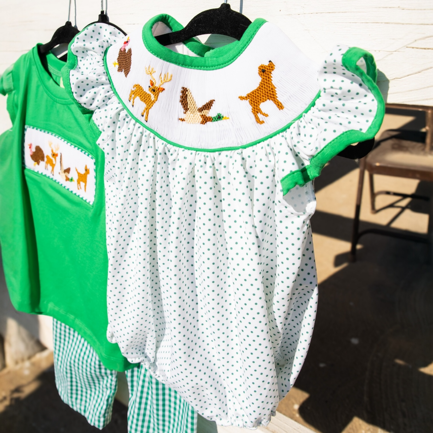 Hand-Smocked Hunting Girl Bubble