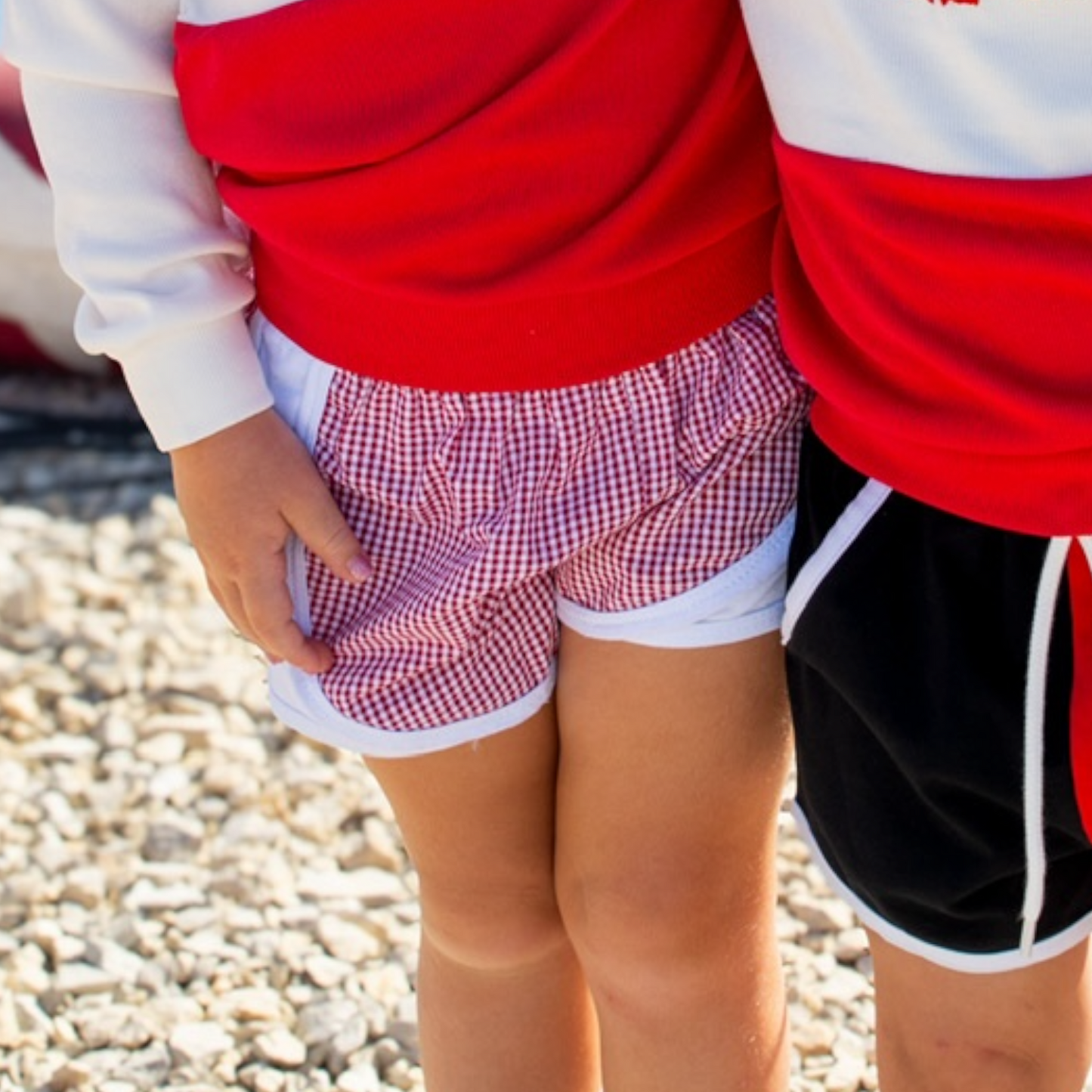 Red Gingham Seersucker Shorts