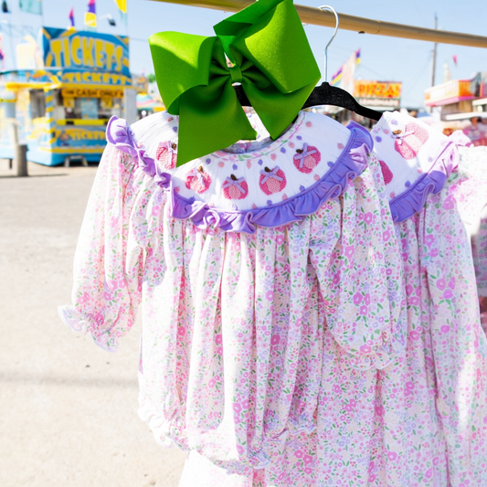 Smocked Pink Pumpkin Romper