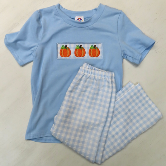 Appliqué Pumpkin Pants Set